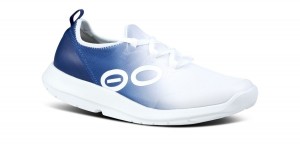 Oofos OOmg Sport LS Low Shoe White / Navy | 98106-VWNI